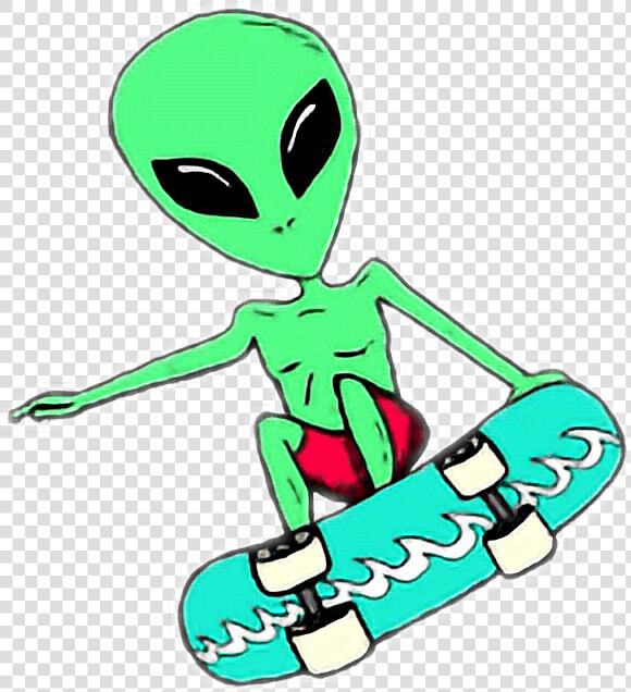 Alien Tumblr Skate Sticker By Mr   Alien Skateboarding  HD Png DownloadTransparent PNG