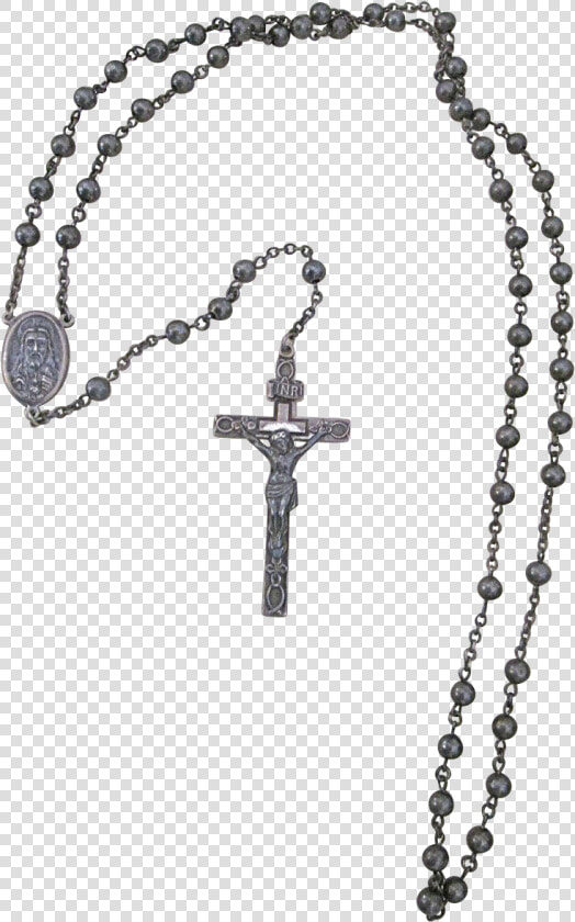 Vintage All Sterling Silver Rosary Crucifix Beads Medals   Rosary Png  Transparent PngTransparent PNG