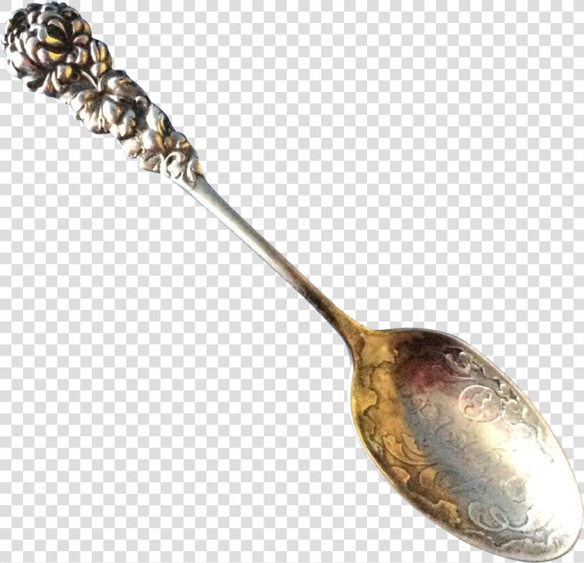 Peony Sterling Silver Spoon Engraved Elyria O   Spoon  HD Png DownloadTransparent PNG