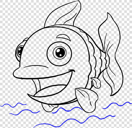 Books Drawing Cartoon   Easy Drawing Cartoon Fish  HD Png DownloadTransparent PNG