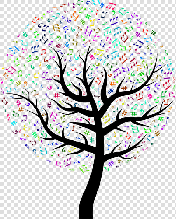 Broad leaved Tree Leaf Drawing Eucalyptus Camaldulensis   Music Note Tree  HD Png DownloadTransparent PNG