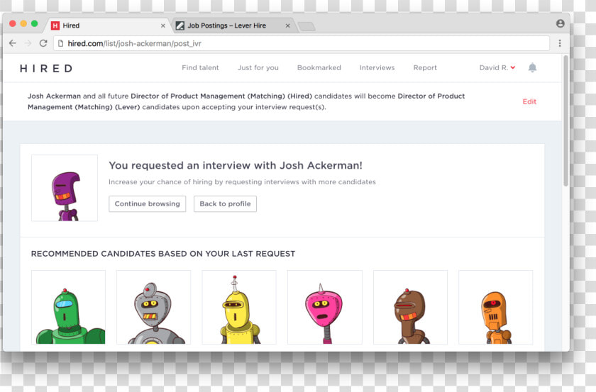 Hired Com Employer Screen  HD Png DownloadTransparent PNG