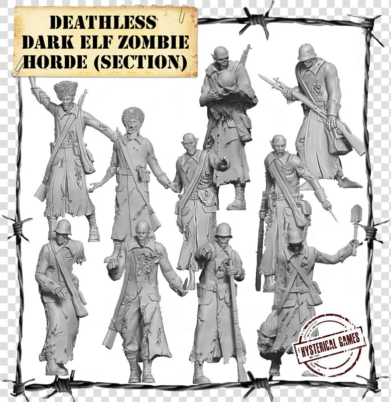 Deathless Dark Elf Zombie Horde   Illustration  HD Png DownloadTransparent PNG