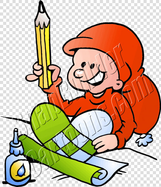 Christmas Elf Decorating With Pencil  HD Png DownloadTransparent PNG