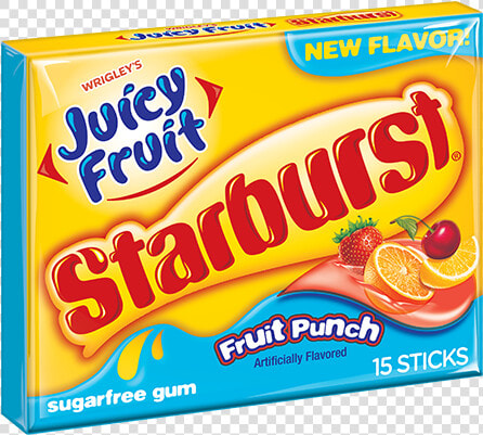 Starburst Fruit Punch Slim Pack   Juicy Fruit New Gum  HD Png DownloadTransparent PNG