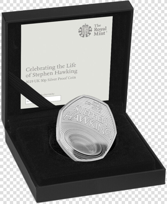 2019 Silver Proof Stephen Hawking 50p Royal Mint Box   Stephen Hawking Coin Royal Mint  HD Png DownloadTransparent PNG