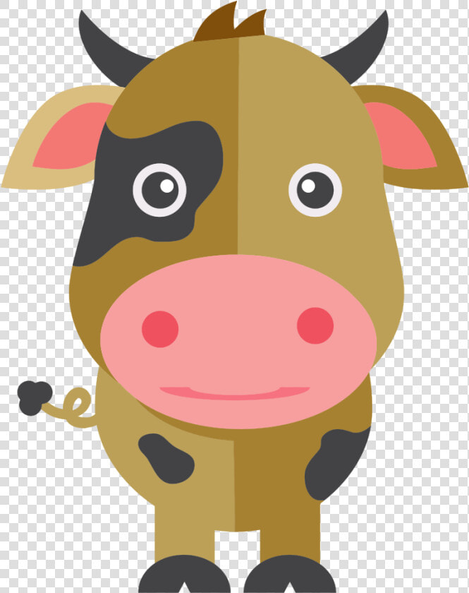 Cute Cartoon Cow   Transparent Cute Cow Cartoon  HD Png DownloadTransparent PNG