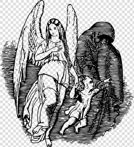 Angel And Devil Scene   Angel And Demon Love Drawing  HD Png DownloadTransparent PNG