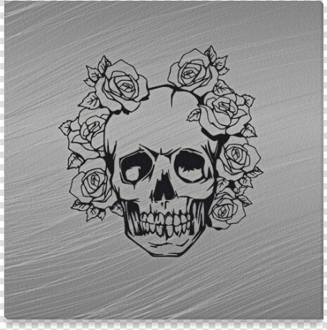 Skull With Roses Canvas Print 16 X16   Disegni Facili Da Disegnare  HD Png DownloadTransparent PNG