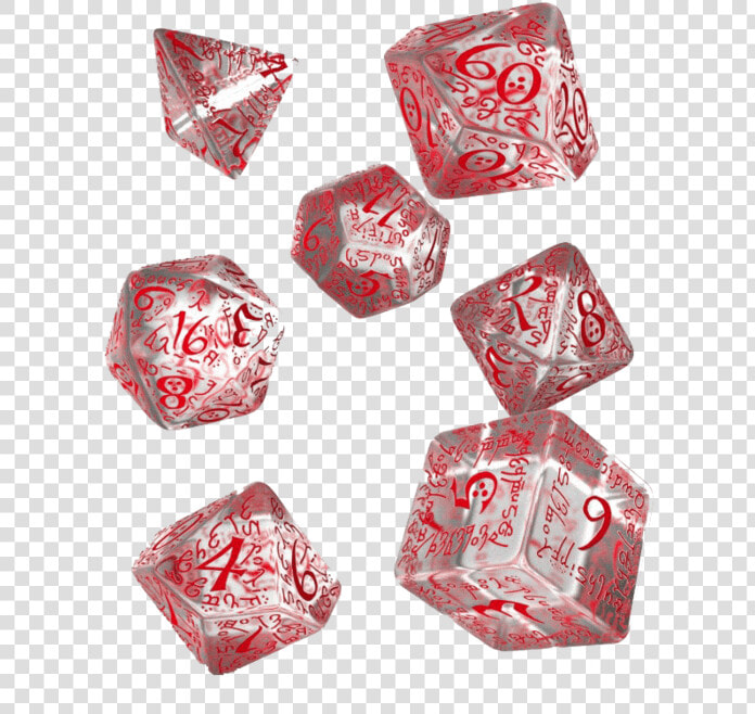 Dice 7 Set Elven Transparent   Red Data Rimg Lazy   Elvish Dice  HD Png DownloadTransparent PNG