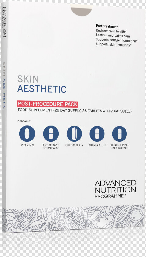 Skin Aesthetic Post procedure Pack   Advanced Nutrition Programme  HD Png DownloadTransparent PNG