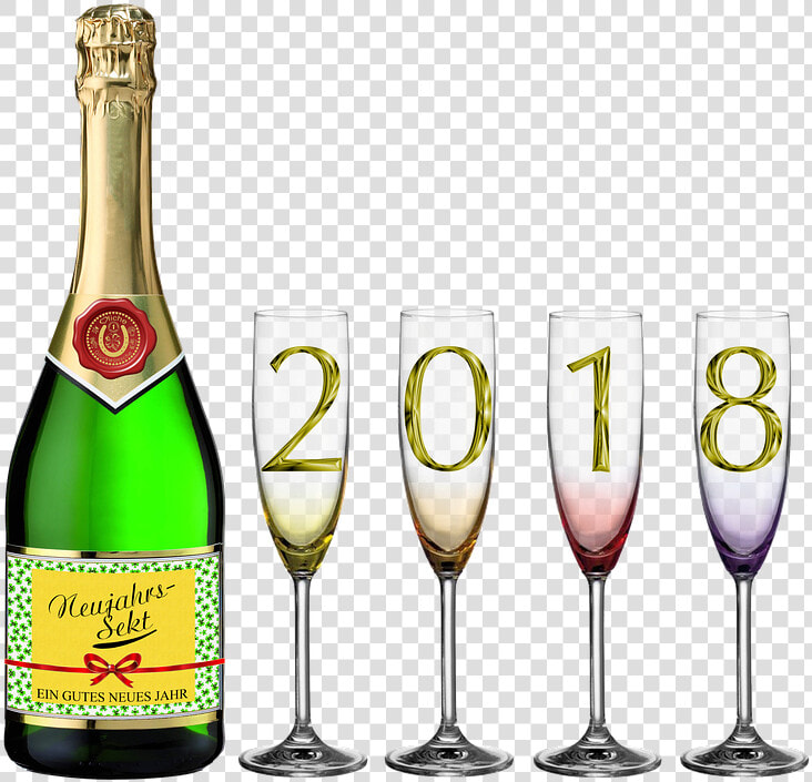 Bottle Of Sparkling Wine  Champagne Glasses  HD Png DownloadTransparent PNG