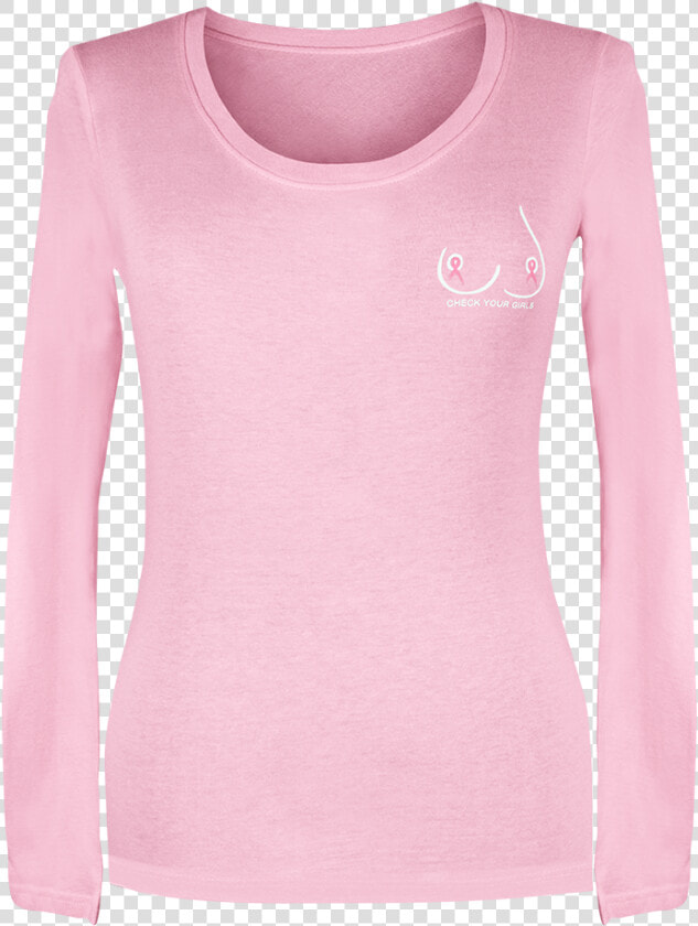 9 Pink Long Sleeve Front   Pink Long Sleeve Shirt For Girls  HD Png DownloadTransparent PNG