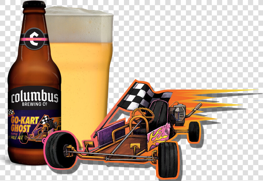 Cbc Go Kart Ghost Bottle  Glass  And Go Kart   Guinness  HD Png DownloadTransparent PNG