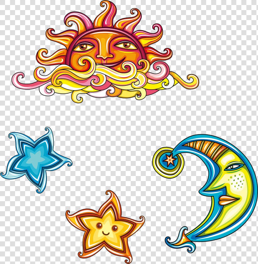 Transparent Stars Clipart Png   Sol Estrellas Lunas Animados  Png DownloadTransparent PNG