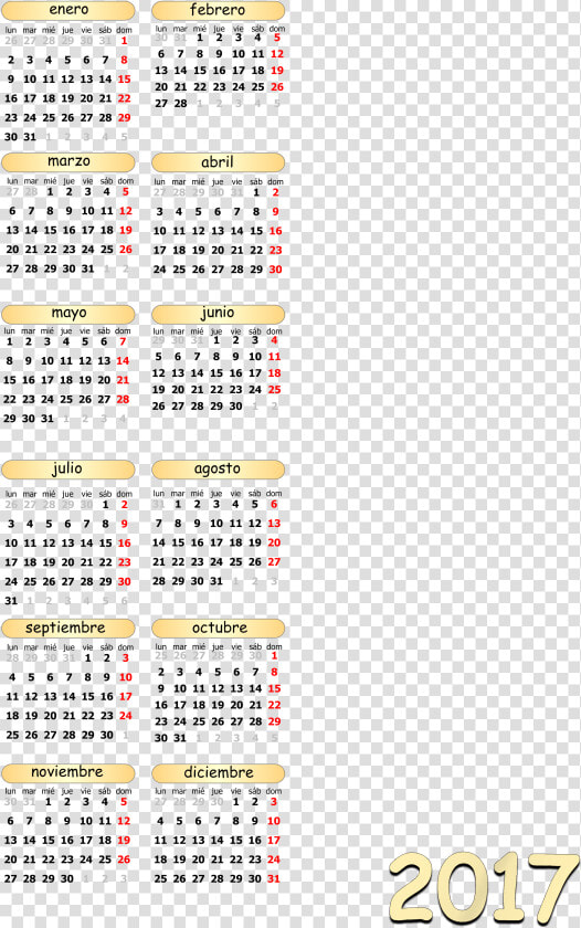 Calendarios Png 2017  Transparent PngTransparent PNG