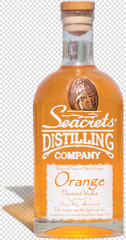 Bottle Of Seacrets Orange Flavored Vodka   Seacrets Distilling Company Gold Gold Rum  HD Png DownloadTransparent PNG