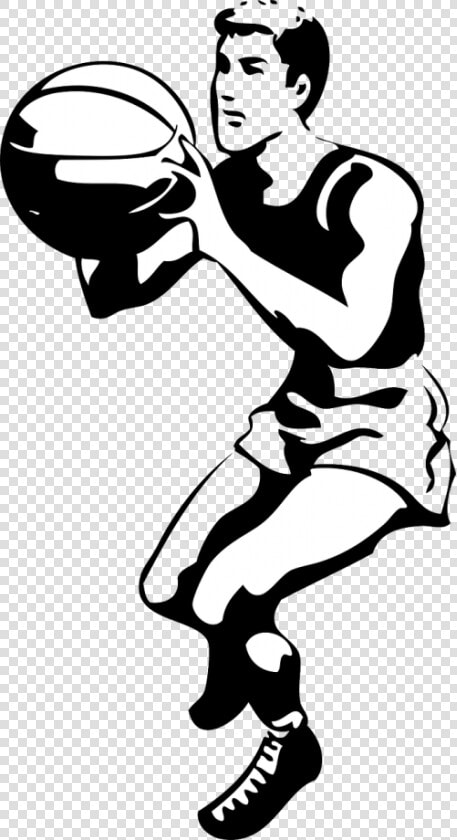 Basketball Basketball Player Team Player   Basketball Player Clipart Black And White  HD Png DownloadTransparent PNG