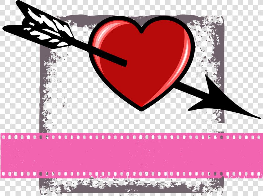 Valentine Heart With Arrow Pierced Through   Flechas De San Valentin  HD Png DownloadTransparent PNG