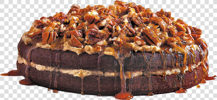 Pecan Nutty Caramel Chocolate Cake Png   Chocolate Cake With Caramel  Transparent PngTransparent PNG