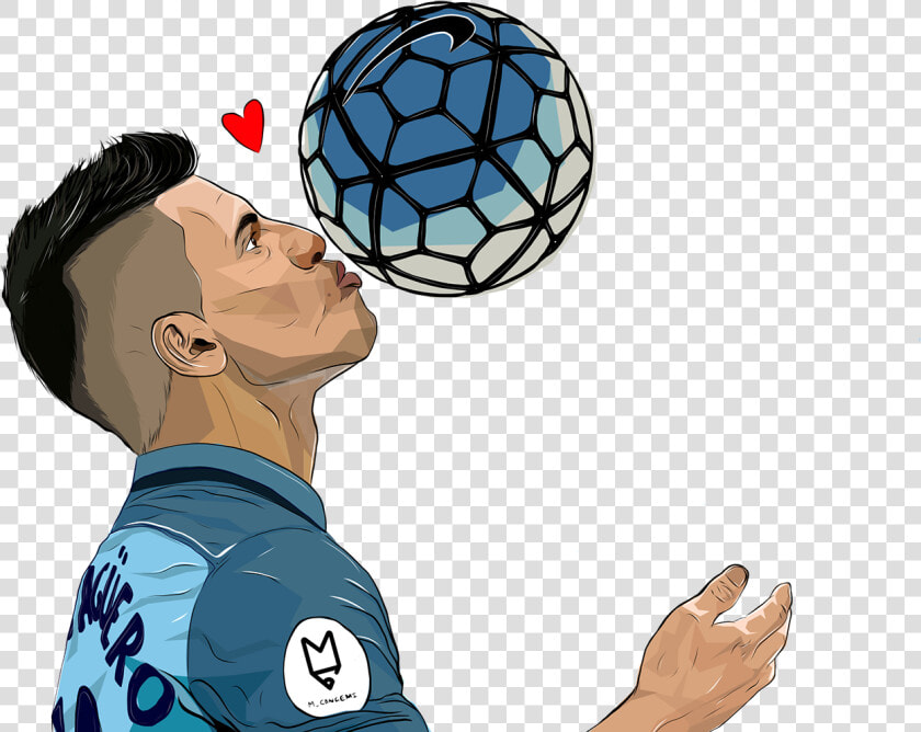 Here Are Some Fabulous Football Illustrations Featuring   Aguero Caricature  HD Png DownloadTransparent PNG