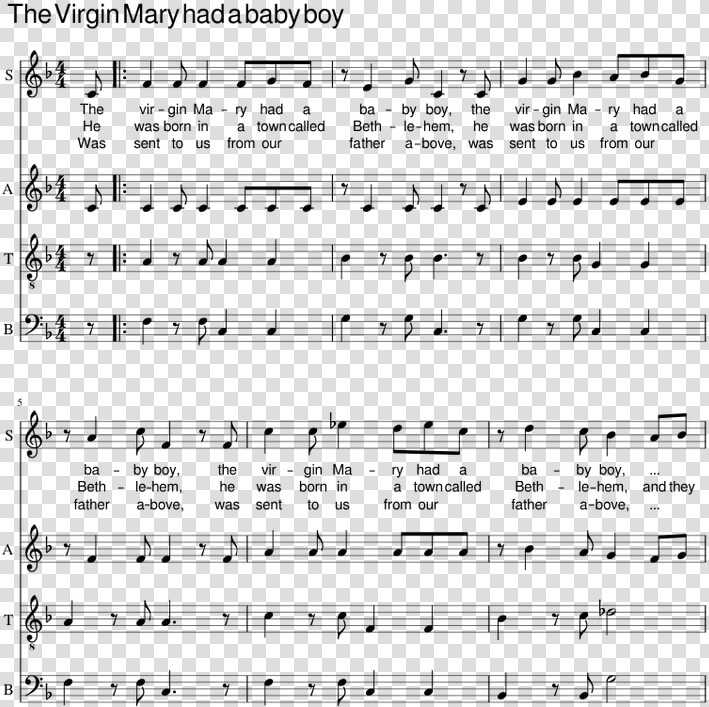 Virgin Mary Had A Baby Boy Sheet Music  HD Png DownloadTransparent PNG