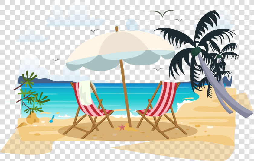 Beach Euclidean Vector Deckchair   Beach  HD Png DownloadTransparent PNG