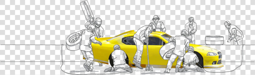 Pit Crew To Demonstrate Teamwork On Estate And Succession   Sketch  HD Png DownloadTransparent PNG