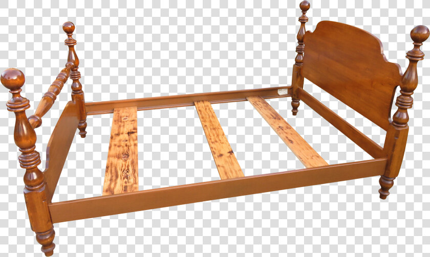 Vintage Ethan Allen Rock Maple Cannonball Double 4 poster   Bed Frame  HD Png DownloadTransparent PNG