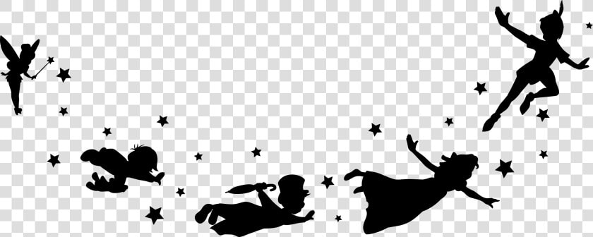 Peter Pan And Friends Flying   Silhouette Peter Pan Clipart  HD Png DownloadTransparent PNG