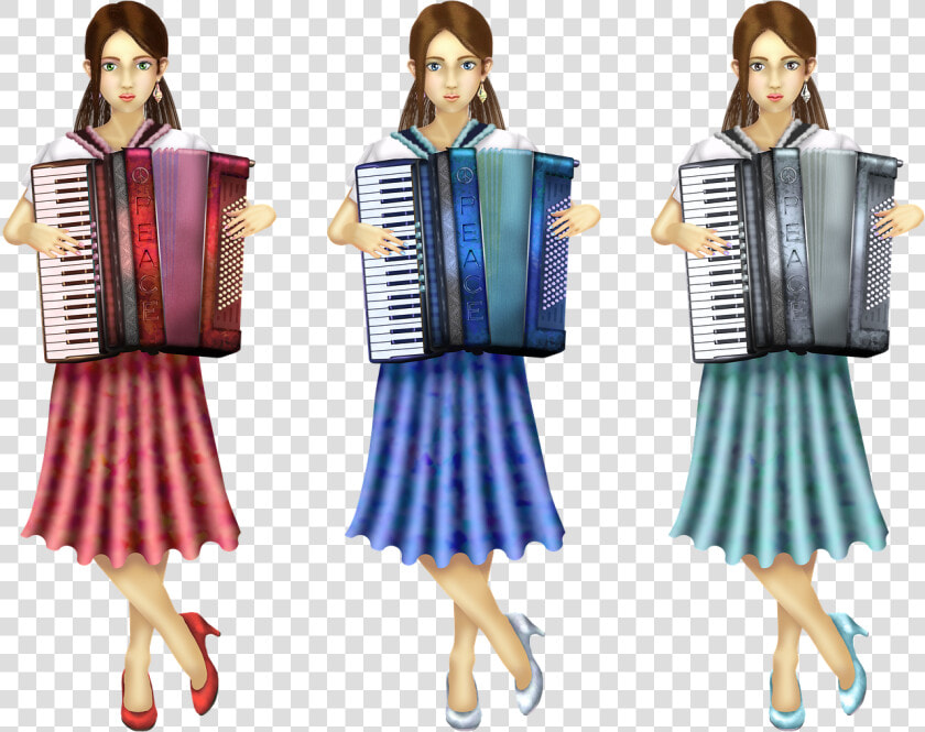 Accordion  Women  Girl  Musicians  Musical Instruments   Kreslené Akordeony  HD Png DownloadTransparent PNG