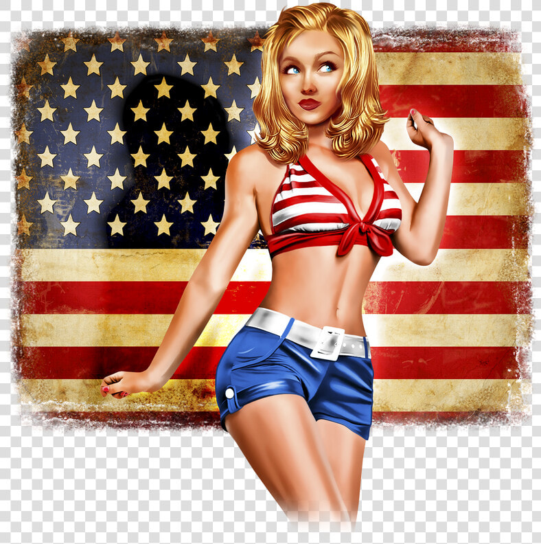 Pinup Girl Png   American Flag Crusader Cross  Transparent PngTransparent PNG