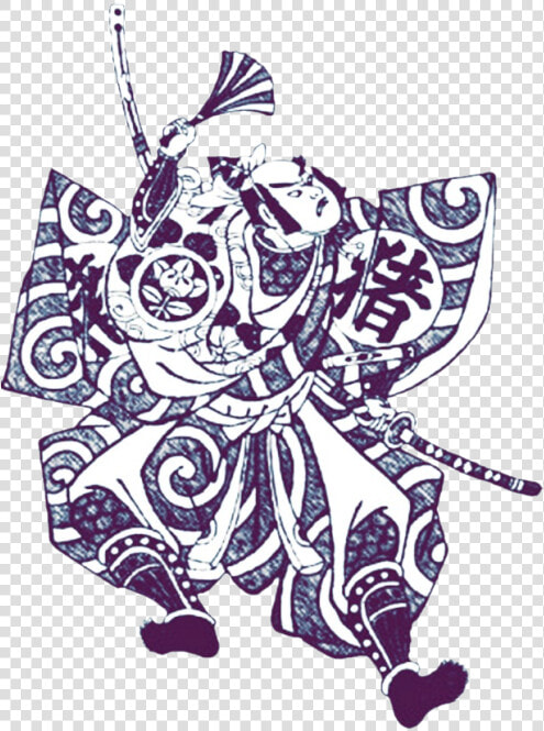 Transparent Vaporwave Gif Png   Dibujo Tradicional Samurai Japones  Png DownloadTransparent PNG