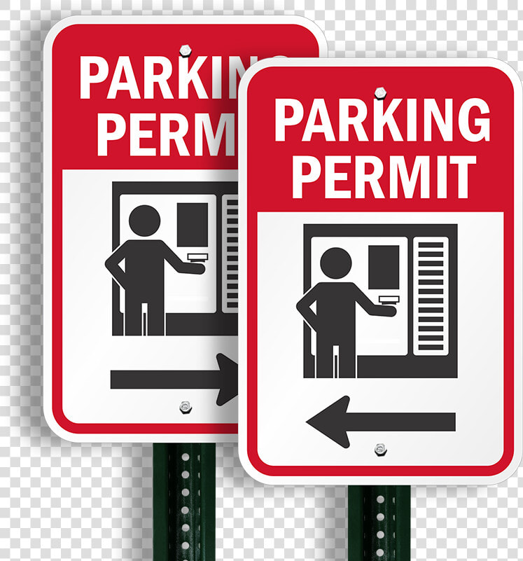 Parking Permit Left Direction Arrow Sign  HD Png DownloadTransparent PNG