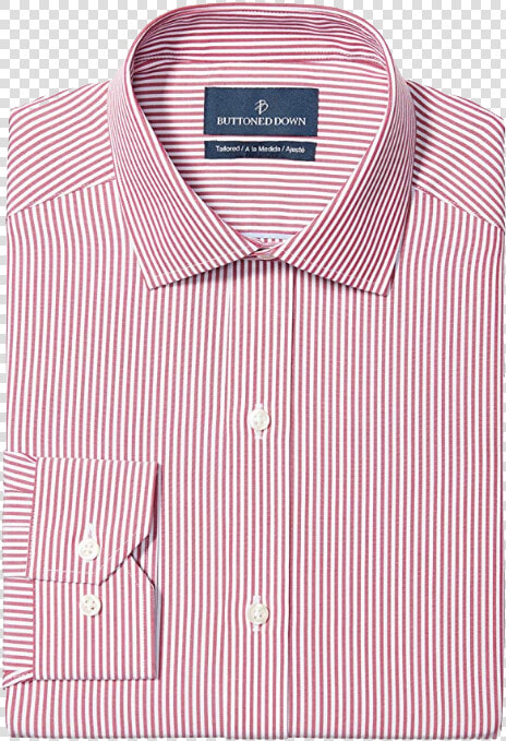 Tailored Fit White Stripe Pink Shirt By Buttoned Down   Active Shirt  HD Png DownloadTransparent PNG