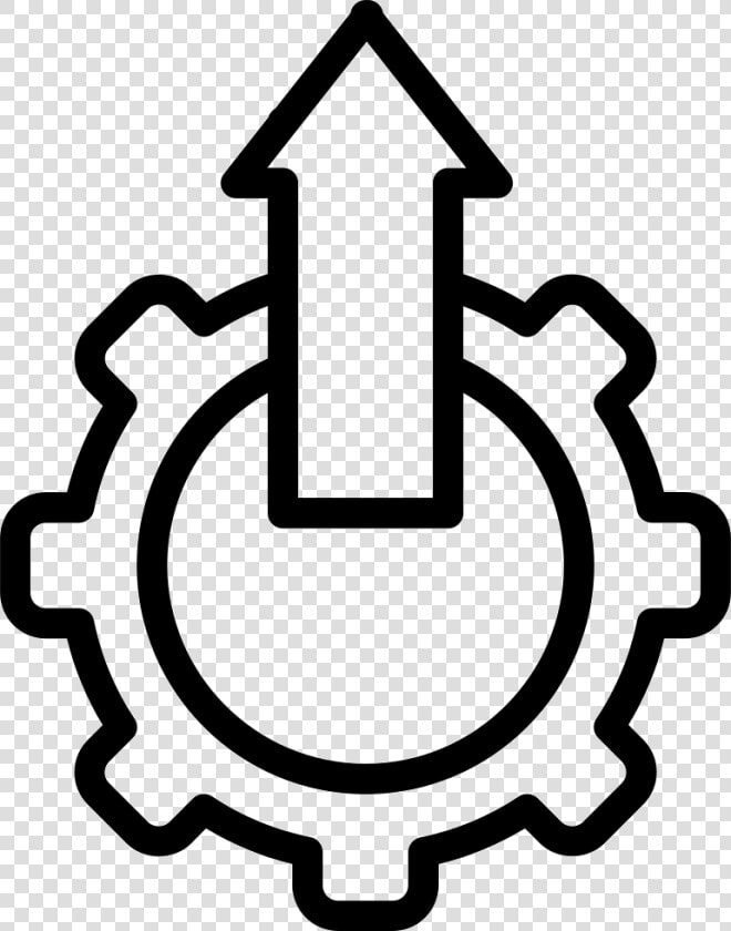 Settings Symbol With Up Arrow In A Circle   Arrow Gear Up Icon  HD Png DownloadTransparent PNG