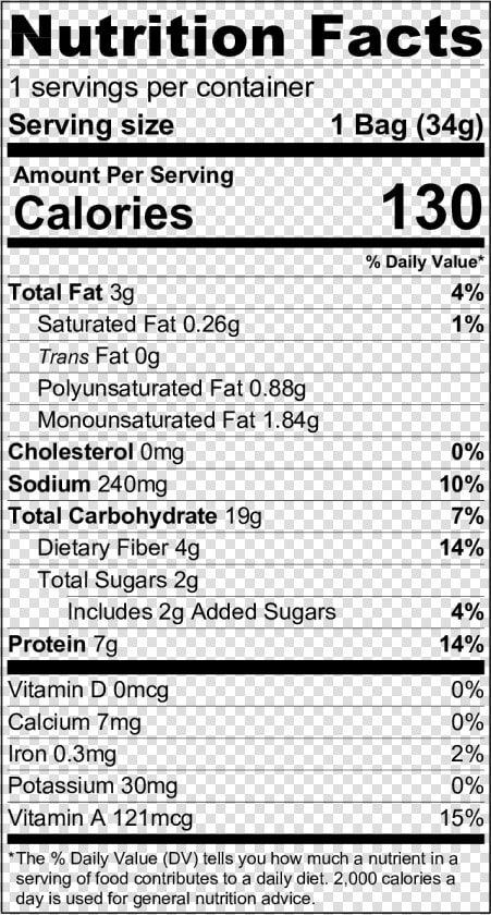 Nutrition Facts Planetarians Sunflower Chips Fiery   Grain Free Tortilla Chips Nutrition Facts  HD Png DownloadTransparent PNG