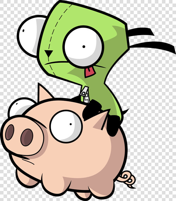 Gir Riding On Pig plu234   Invader Zim Gir Pig  HD Png DownloadTransparent PNG