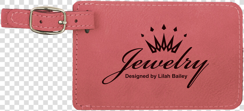 Luggage Tag With Custom Laser Engraving Pink Leather   Wallet  HD Png DownloadTransparent PNG