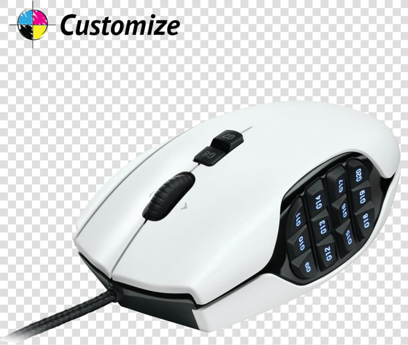 Logitech G600 Mmo Gaming Mouse Custom Skin   Logitech G600 White  HD Png DownloadTransparent PNG