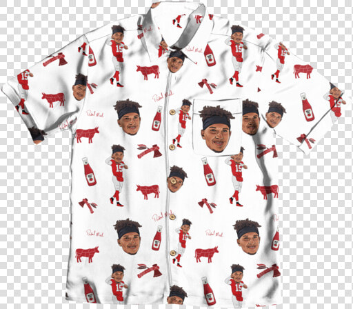 Patrick Mahomes Ii White Hawaiian Shirt   Illustration  HD Png DownloadTransparent PNG