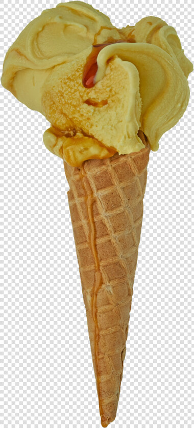 Sea Salted Caramel Ice Cream Cone   Snowflake Gelato Great Taste Award 2024  HD Png DownloadTransparent PNG