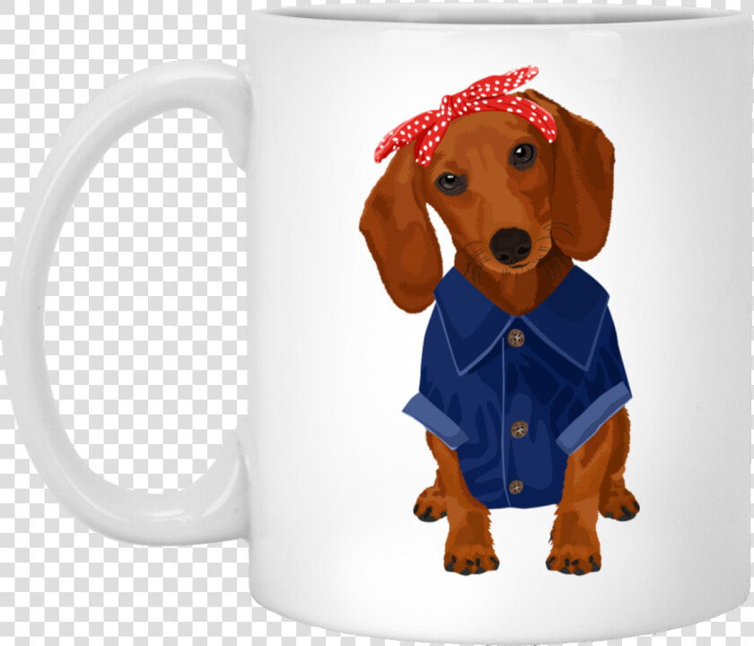 Dachshund Brown Dog Rosie The Riveter Mugs Class   English Can Be Tough  HD Png DownloadTransparent PNG