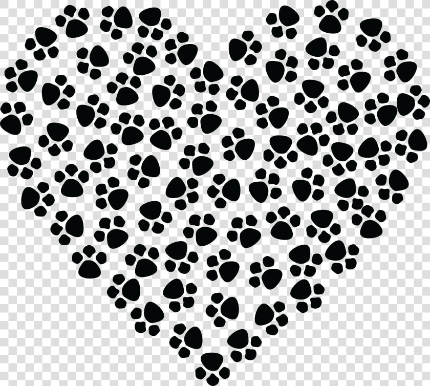 Paw Prints Heart Clip Arts   Paw Print Heart Clipart  HD Png DownloadTransparent PNG