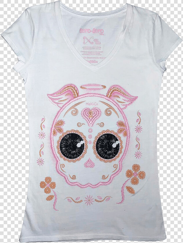 Imagen Frontal De Playera Blanca Con Un Estampado De   Cartoon  HD Png DownloadTransparent PNG