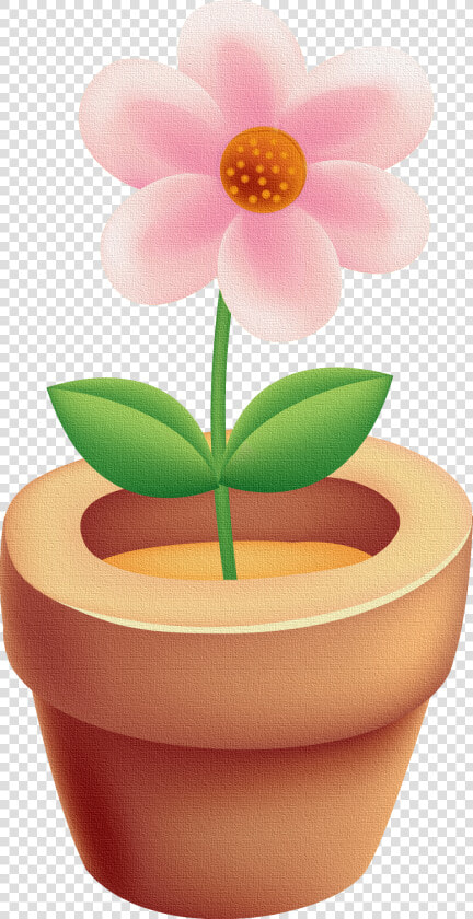 Imágenes Infantiles  Maceta Y Flor Rosa 0016s   Maceta Con Flor Png  Transparent PngTransparent PNG