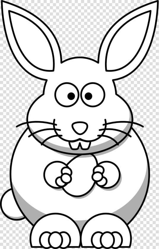 Bunny Black White Clipartist   Cartoon Rabbit Looking Up  HD Png DownloadTransparent PNG