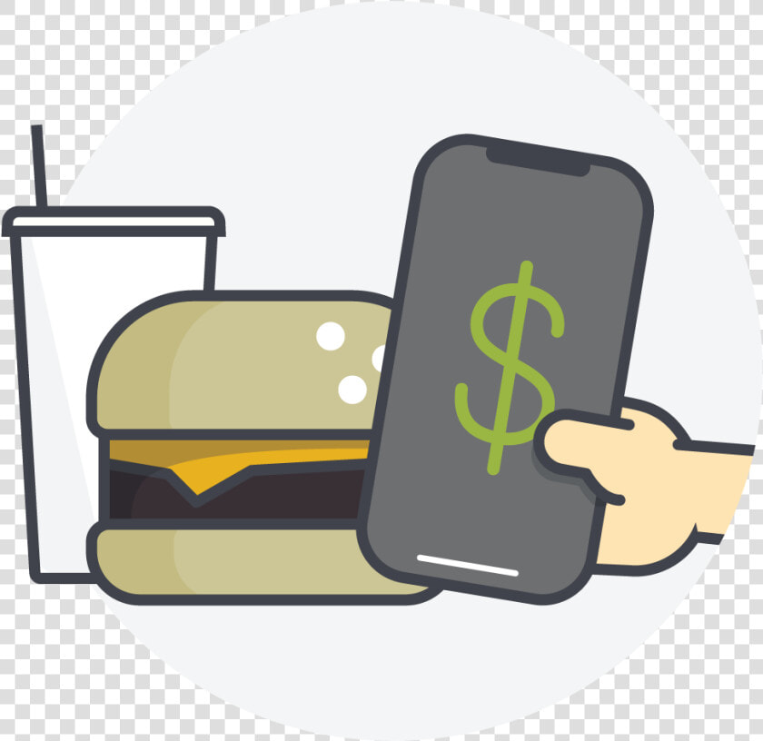 An Icon Showing A Phone Paying For A Meal  HD Png DownloadTransparent PNG