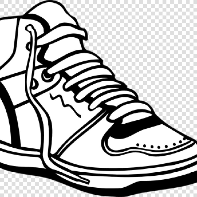 Sports Shoes Vector Graphics Clip Art Cross Country   Clip Art Of Shoe In Black And White  HD Png DownloadTransparent PNG