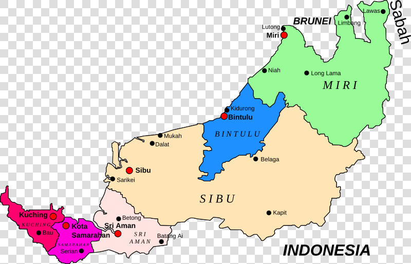 Map Of Sarawak  Malaysia   Sarawak State  HD Png DownloadTransparent PNG